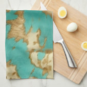 Türkisbraun Creme Animal Cowhide Western Geschirrtuch (Viertel Falte)