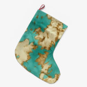 Türkisbraun Creme Animal Cowhide Western Großer Weihnachtsstrumpf (Vorderansicht (hängend))