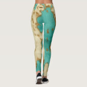 Türkisbraun Creme Animal Cowhide Western Leggings (Rückseite)