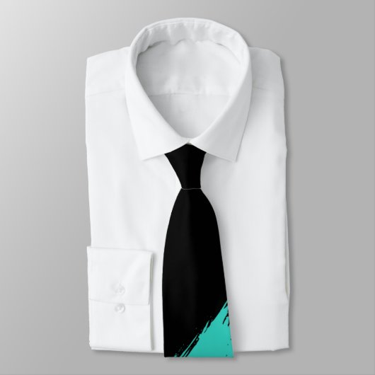 Türkisbraun Moderner Schwarzer Hintergrund Krawatte (Gebunden)
