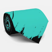 Türkisbraun Moderner Schwarzer Hintergrund Krawatte (Gerollt)