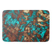 Türkisbraun Modernes Abstraktes, gestörtes Muster Badematte (Vorderseite)
