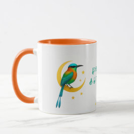 Türkisbraun Motmot auf Gold Crescent Tasse