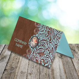 Türkisbraun Western aus geschliffenem Glattleder