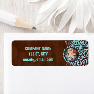 Türkisbraun Western aus geschliffenem Glattleder