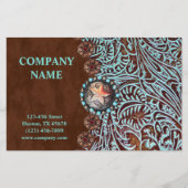 Türkisbraun Western aus geschliffenem Glattleder Flyer (Vorne)