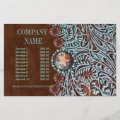 Türkisbraun Western aus geschliffenem Glattleder Flyer (Hinten)