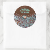 Türkisbraun Western aus geschliffenem Glattleder Runder Aufkleber (Tasche)