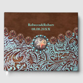 Türkisbraun Western aus lackiertem Leder Gästebuch (Vorderseite)