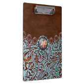 Türkisbraun Western aus lackiertem Leder Klemmbrett (Rechts)