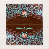 Türkisbraun Western aus lackiertem Leder Visitenkarten (Außenseite Aufgefaltet)