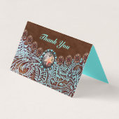 Türkisbraun Western aus lackiertem Leder Visitenkarten (Vorderseite)