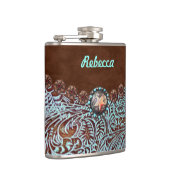 Türkisbraun Western Cowgirl Bridesmaid Flachmann (Rechts)