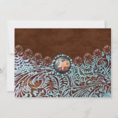 Türkisbraun Western Geburtsankündigung Ankündigung (Rückseite)