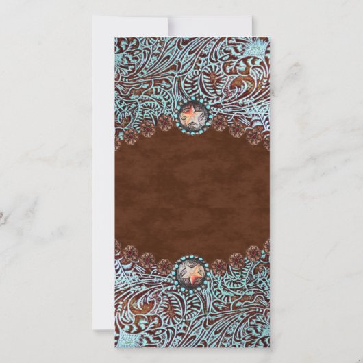 Türkisbraun Western Hochzeit danke (Rückseite)