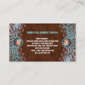 Türkisbraun Western Hochzeitsrichtung Begleitkarte (Rückseite)