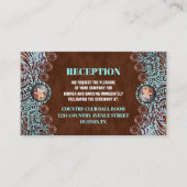 Türkisbraun Western Hochzeitsrichtung Begleitkarte (Vorderseite)