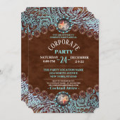 Türkisbraun Western Land Corporate Party Einladung (Vorne/Hinten)
