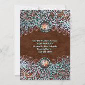 Türkisbraun Western Land Pensionierung Party Einladung (Rückseite)