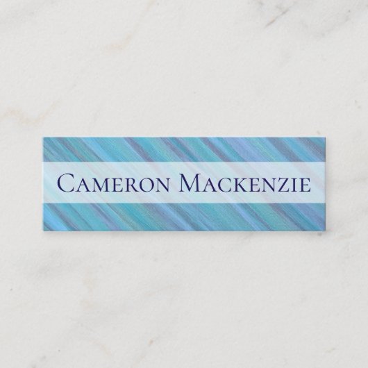 Türkisbüro | Blauer Aquamariner, Cooler Pinselstri Mini Visitenkarte (Vorderseite)