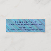 Türkisbüro | Blauer Aquamariner, Cooler Pinselstri Mini Visitenkarte (Rückseite)