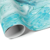 Türkisch Abstrakt Paint Pour Art Geschenkpapier (Rolleneckpunkt)