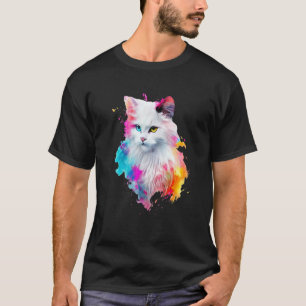 Türkisch Angora farbenfrohe Splashes Paint, Abstra T-Shirt