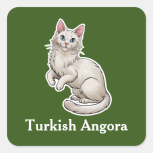 Türkisch-Angora Quadratischer Aufkleber