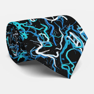 Türkisch, Aquamarin und schwarz Abstrakt Krawatte