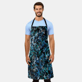 Türkisch, Aquamarin und schwarz Abstrakt Schürze (Getragen)