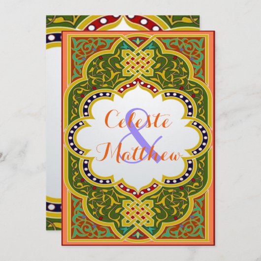 Türkisch-arabisch-marokkanische Hochzeit oder Part Einladung (Vorne/Hinten)