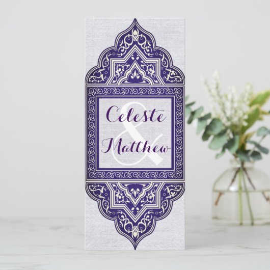 Türkisch-arabisch-marokkanische Hochzeit oder Part Einladung (Stehend Vorderseite)