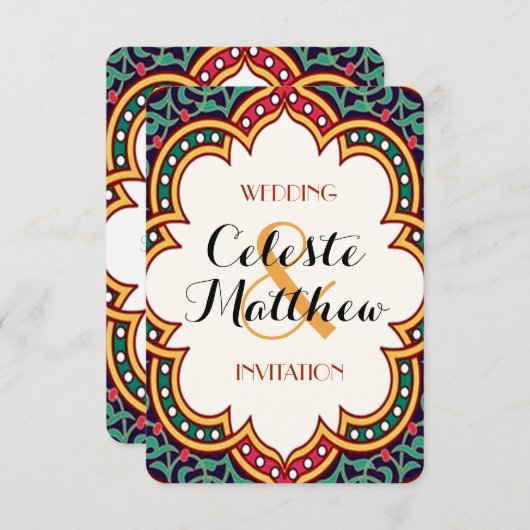 Türkisch-arabisch-marokkanische Hochzeit oder Part Einladung (Vorne/Hinten)