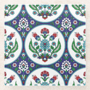 Türkisch arabisch, Tulpe Blume, nahtlos Muster. Glasuntersetzer