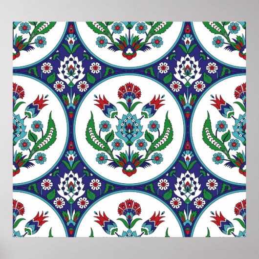 Türkisch arabisch, Tulpe Blume, nahtlos Muster. Poster (Vorne)