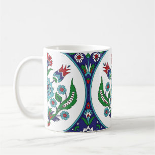 Türkisch Arabisch, Tulpenblumen, nahtloses Muster. Kaffeetasse