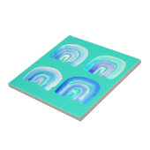 Türkisch-blaues Regenbogenretro Fliese (Seite)