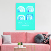 Türkisch-blaues Regenbogenretro Leinwanddruck (Insitu (Wohnzimmer))
