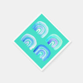 Türkisch-blaues Regenbogenretro Serviette (Ecke)