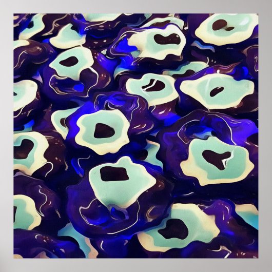 Türkisch Boncuk Eye Shaped Amulet Bizarre Art Poster (Vorne)