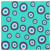 Türkisch Evil Eye Navy und Türkis Blue Stoff (Nahaufnahme)