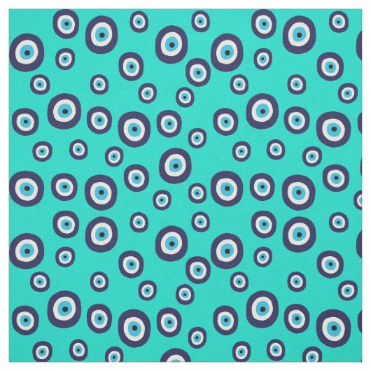 Türkisch Evil Eye Navy und Türkis Blue Stoff (Muster)