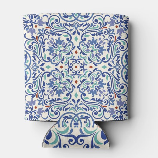 Türkisch farbig: Endlose Tile Elegance. Dosenkühler (Rückseite)