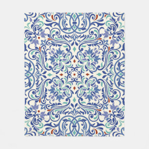 Türkisch farbig: Endlose Tile Elegance. Fleecedecke