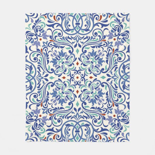 Türkisch farbig: Endlose Tile Elegance. Fleecedecke (Vorderseite)