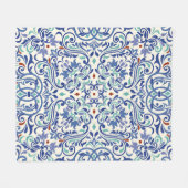 Türkisch farbig: Endlose Tile Elegance. Fleecedecke (Vorderseite (Horizontal))