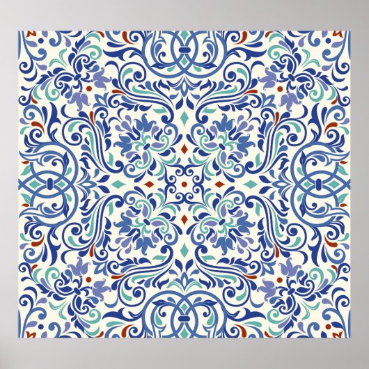 Türkisch farbig: Endlose Tile Elegance. Poster (Vorne)