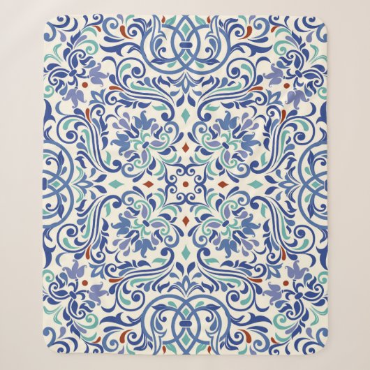 Türkisch farbig: Endlose Tile Elegance. Sherpadecke (Vorderseite)