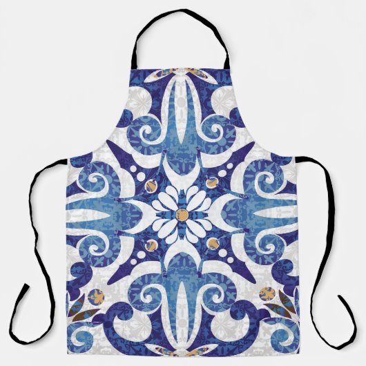 Türkisch farbig: Vintages Ostmuster Schürze (Vorderseite)