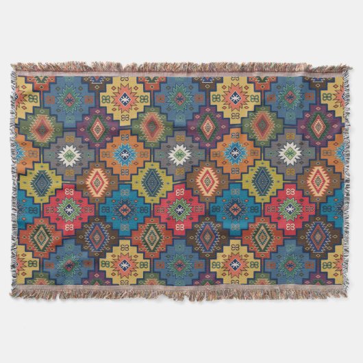 Türkisch farbiges Ethnic Motif-Muster Decke (Vorderseite)